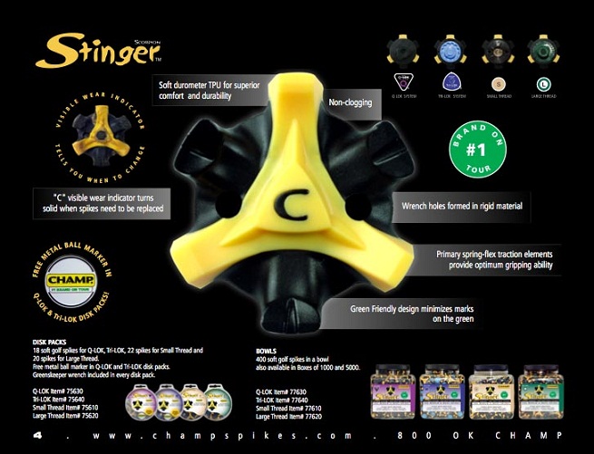 Champ Scorpion Stinger Golf Shoe Spikes - Click Image to Close