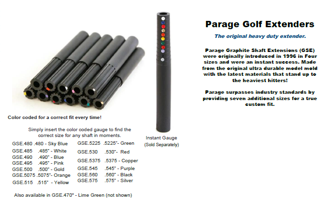 Parage Golf Shaft Extenders - Click Image to Close
